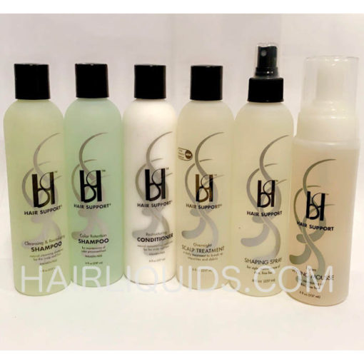 Hair Support Hair Care products: Shampoo, Color Retention Shampoo, Conditioner, Overnight Scalp treatment, Shaping Spray and Styling Mousse